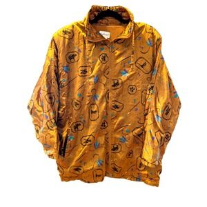 Rafael Vintage Abstract Print Track Jacket 80s Size Small Lightweight Full Zip